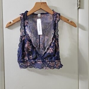 Francesca's floral printed lace bralette